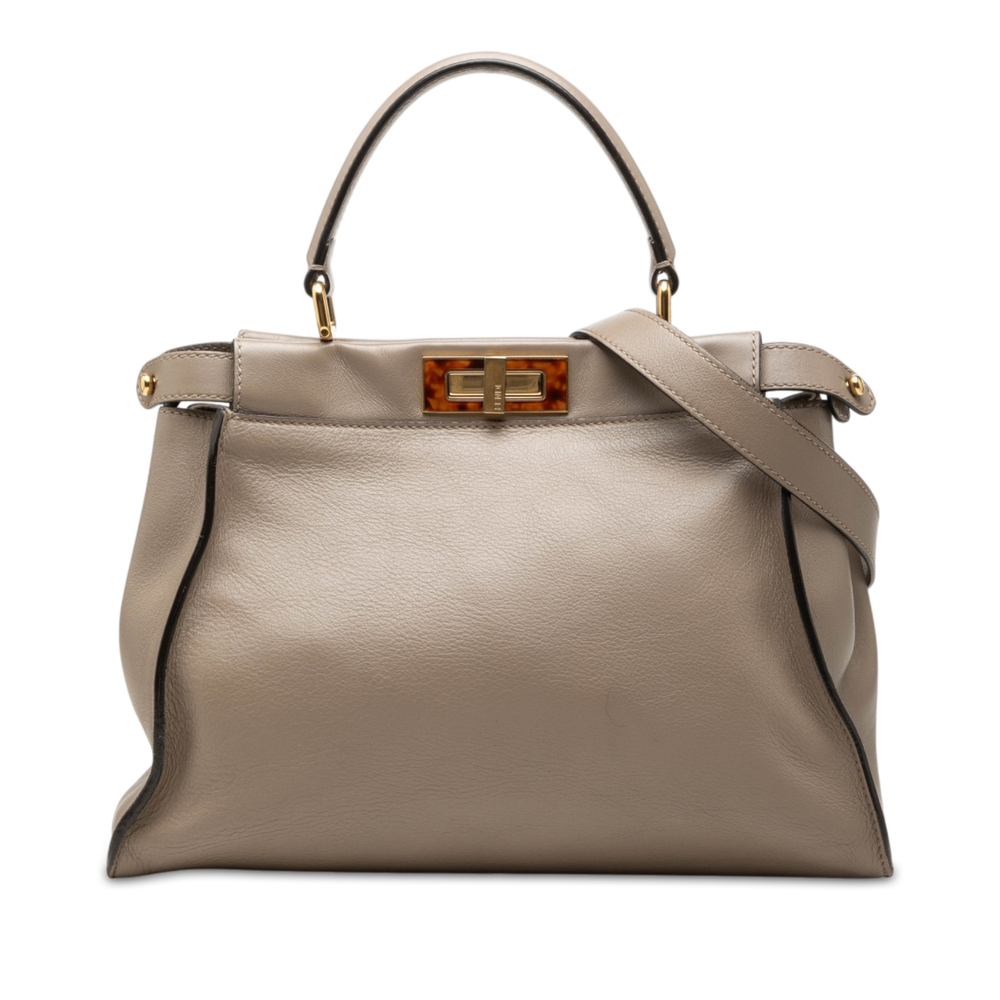 Pre-Loved Fendi Medium Leather Peekaboo Iconic Satchel